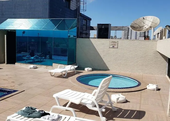 Flat Completo Novo A 350M Da Praia Com Piscina